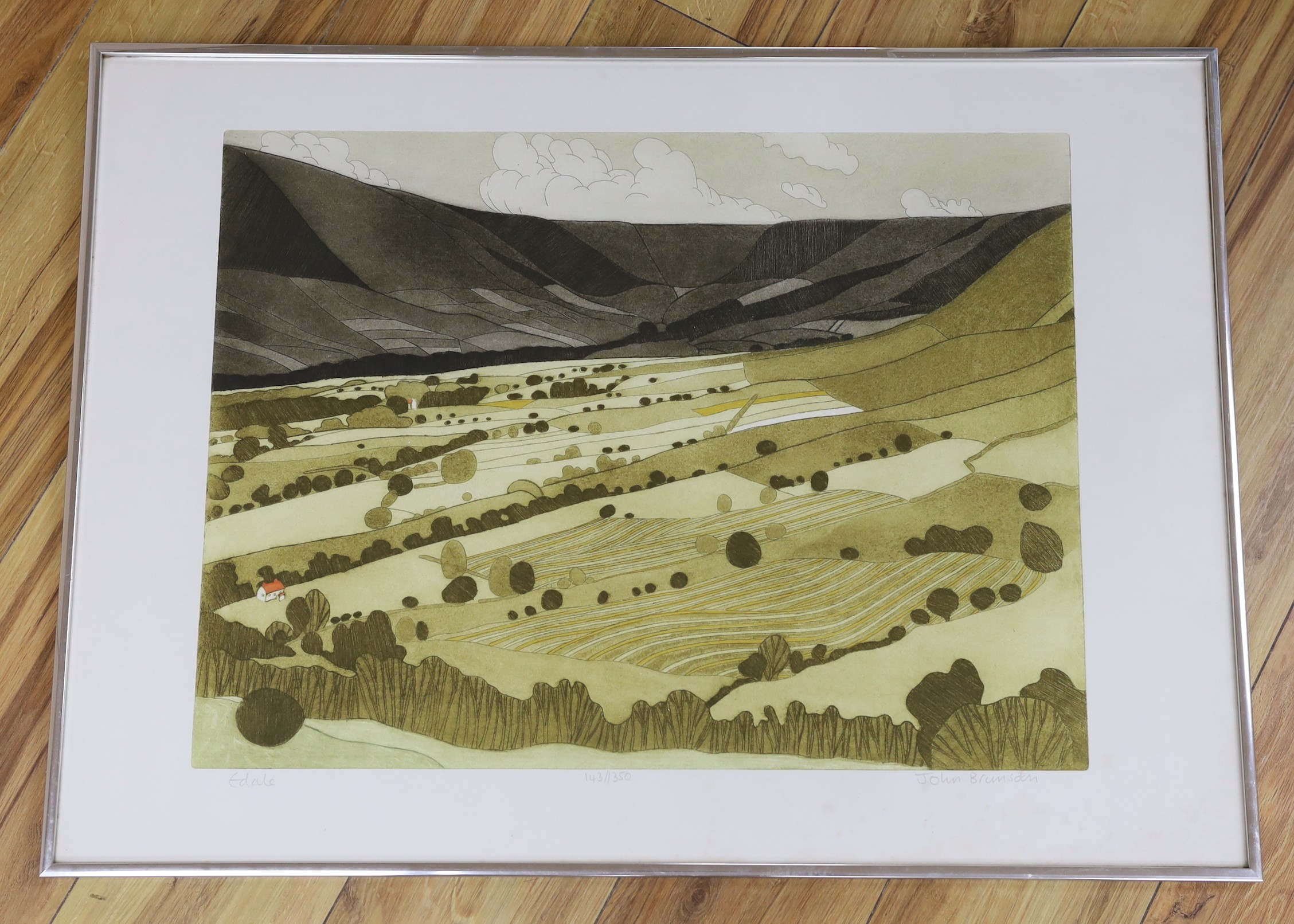 John Brunsden (1933-2014), limited edition print, Edale, signed in pencil, 143/350, overall 57 x 78cm